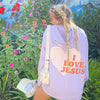 RESTOCK! PUFF PRINT | "I LOVE JESUS" | ORCHID | HOODIE