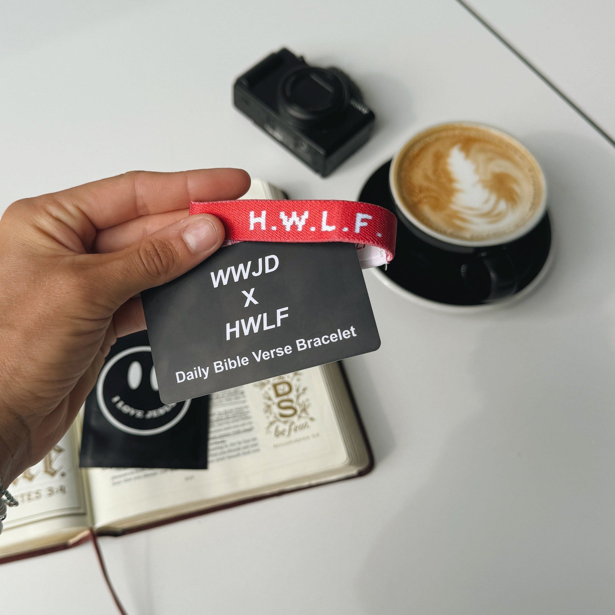 NEW! | DAILY BIBLE VERSE "WWJD X HWLF" BRACELET | RED