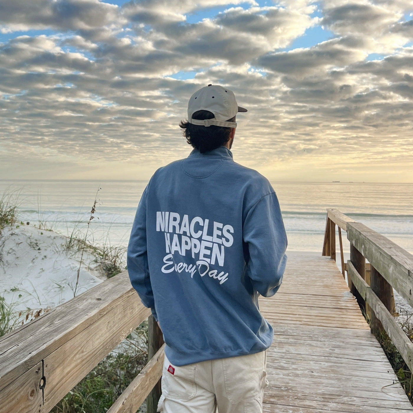 NEW! | "MIRACLES" COMFORT COLOR QUARTER ZIP | BLUE JEAN