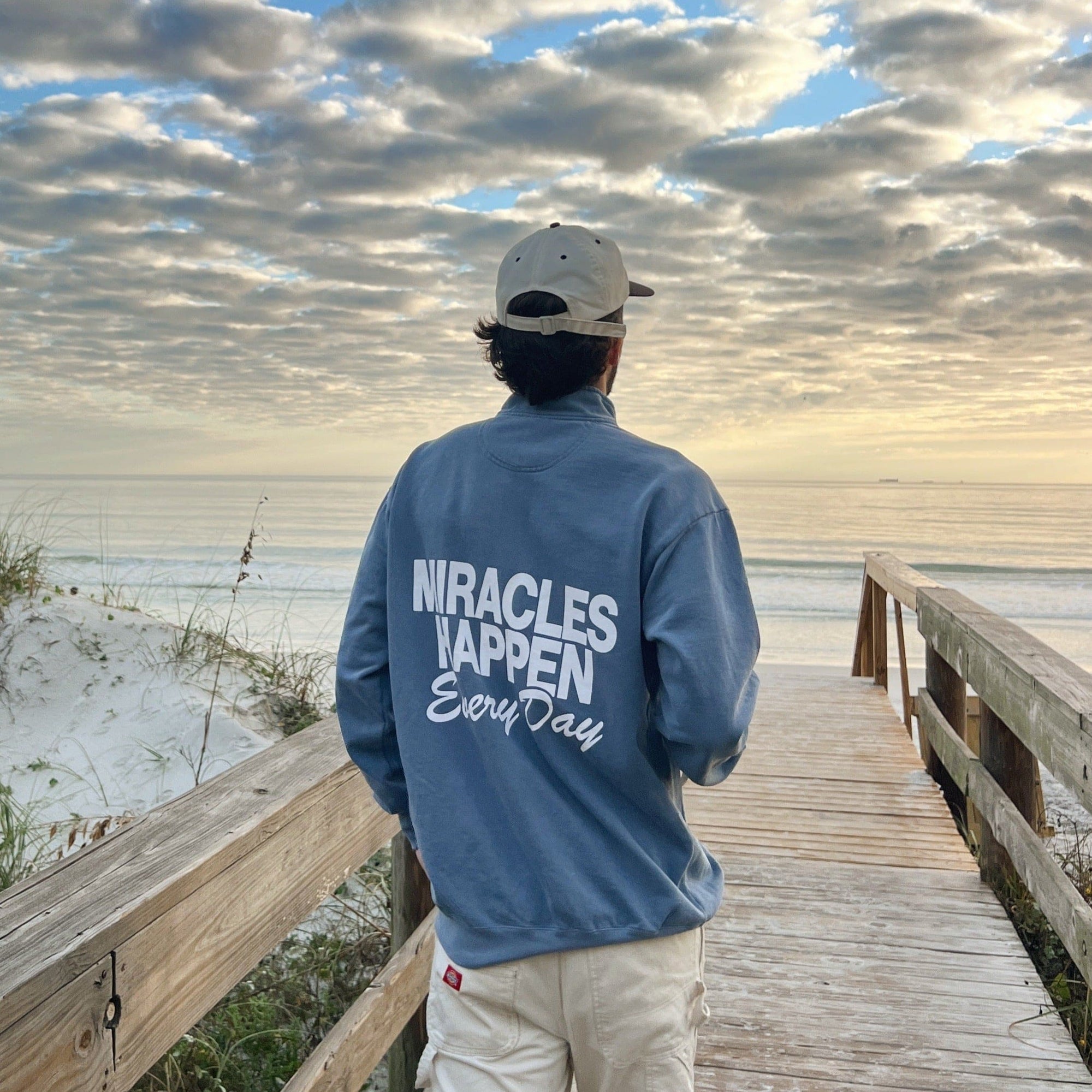 NEW! | "MIRACLES" COMFORT COLOR QUARTER ZIP | BLUE JEAN