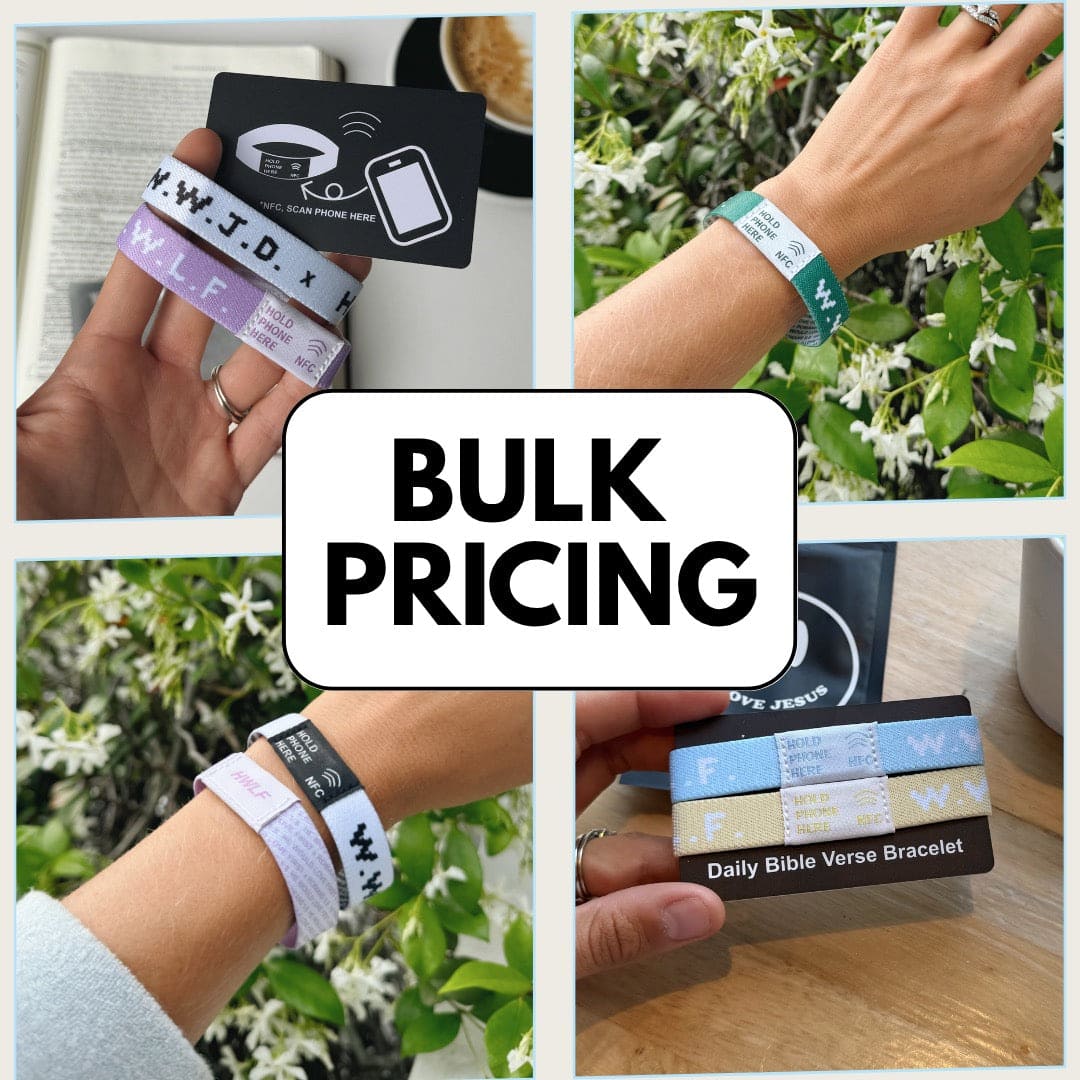 BULK PRICING! | DAILY BIBLE VERSE "WWJD X HWLF" BRACELET | ASSORTED COLORS