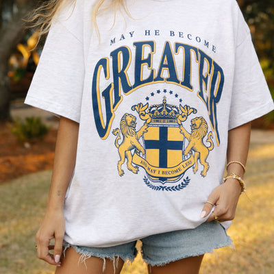 "GREATER" UNIVERSITY TEE | ASH