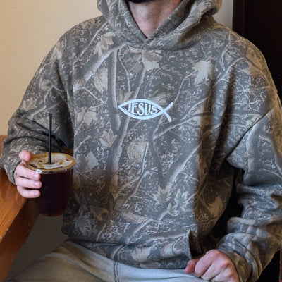PREMIUM | "JESUS" HEAVY WEIGHT CAMO HOODIE
