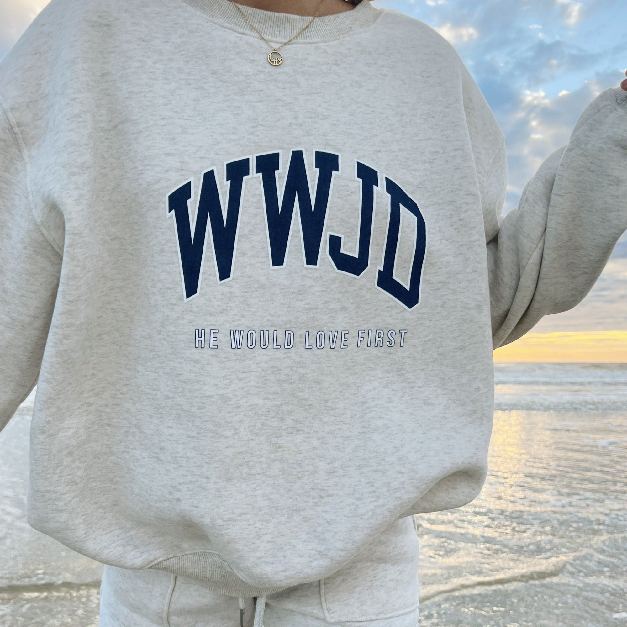 NEW! | "WWJD" UNIVERSITY CREWNECK | ASH