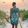 NEW! | "LOVE NEVER GIVES UPS" PREMIUM COMFORT COLOR | BEACH TANK