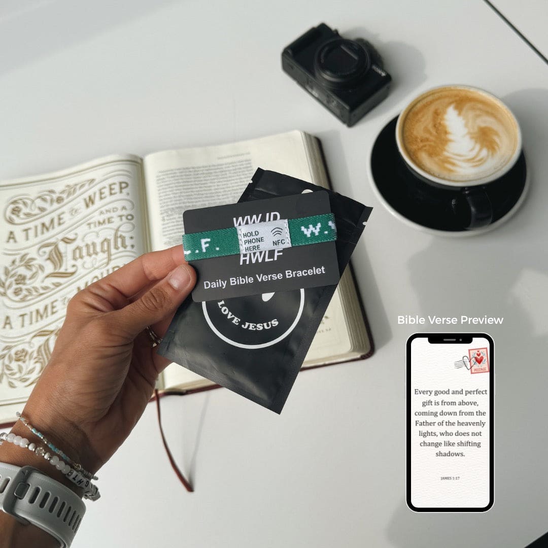 NEW! | DAILY BIBLE VERSE "WWJD X HWLF" BRACELET | GREEN