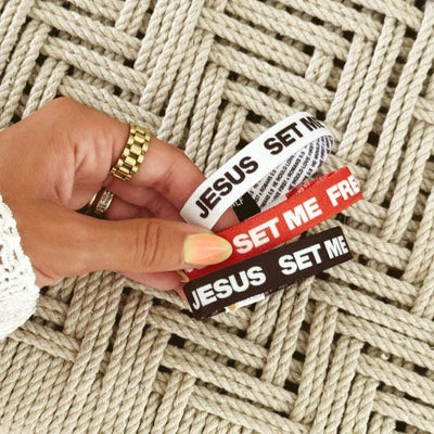 NEW! | "JESUS SET ME FREE" ELASTIC 3-PACK