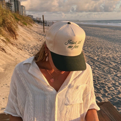 NEW! | "JESUS, SET ME FREE" HAT | NATURAL/GREEN