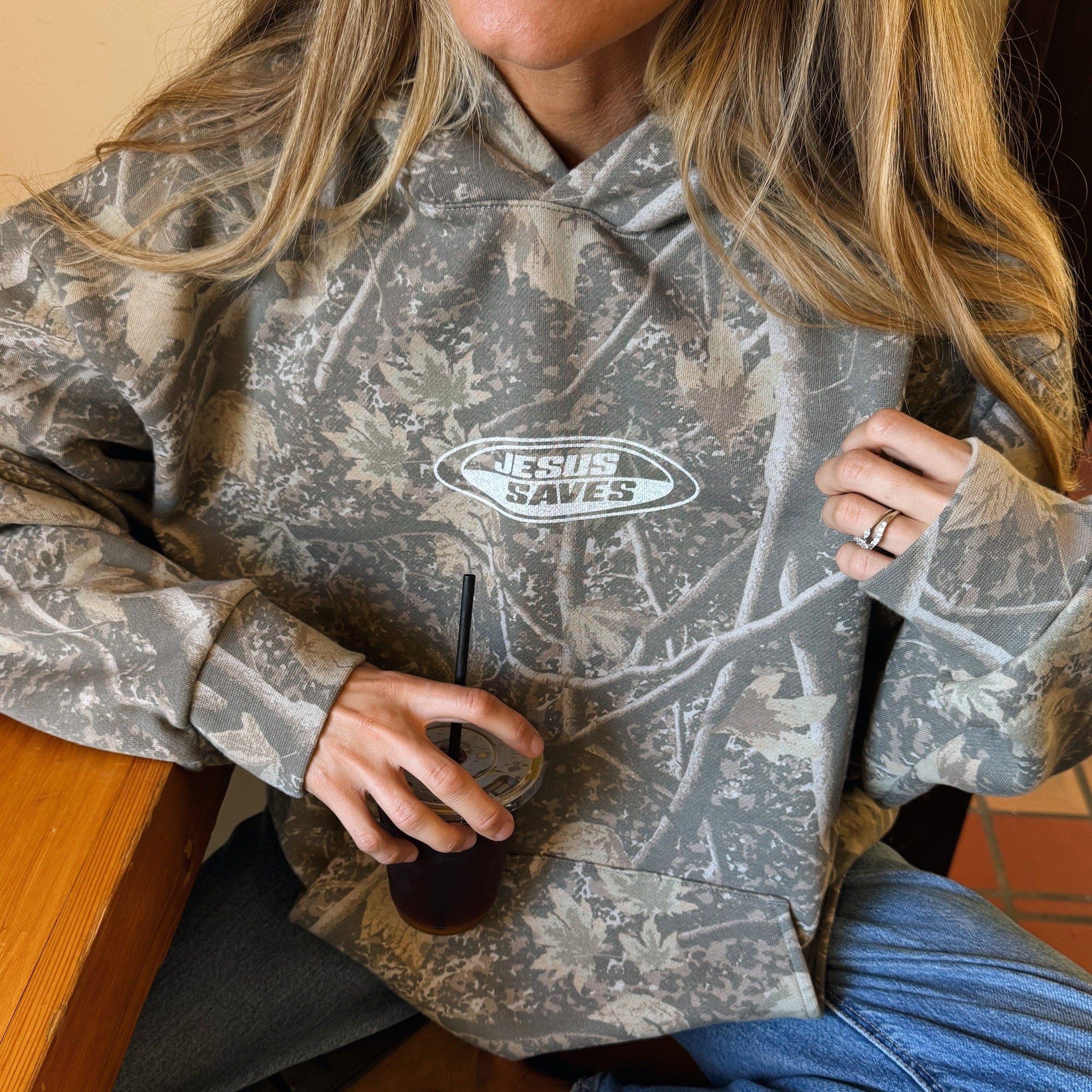 PREMIUM | "JESUS SAVES" HEAVY WEIGHT CAMO HOODIE