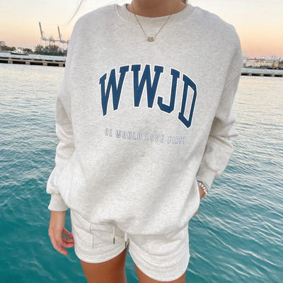 NEW! | "WWJD" UNIVERSITY CREWNECK | ASH