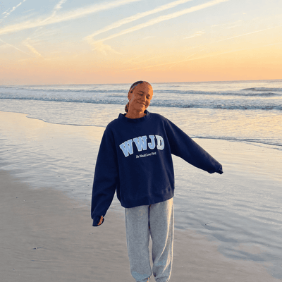 PREMIUM! | WWJD HEAVY WEIGHT MOCKNECK CREW | NAVY