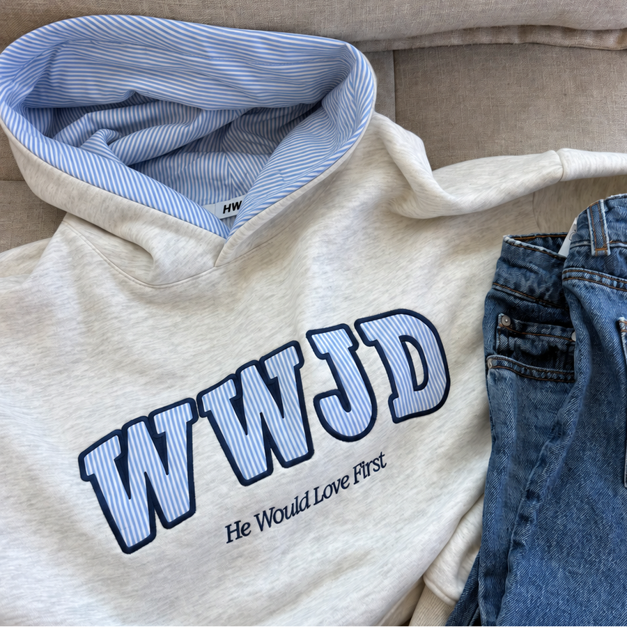 PREMIUM | HEAVY WEIGHT WWJD PINSTRIPE HOODIE