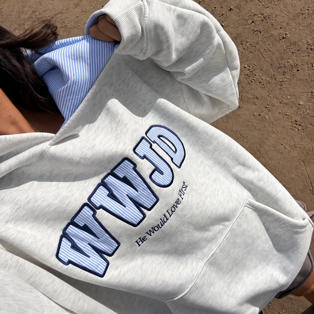 PREMIUM | HEAVY WEIGHT WWJD PINSTRIPE HOODIE