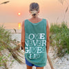 NEW! | "LOVE NEVER GIVES UPS" PREMIUM COMFORT COLOR | BEACH TANK