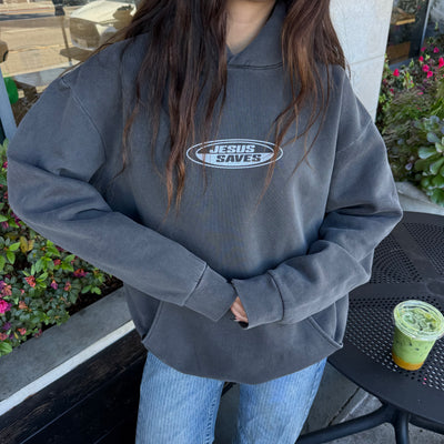 PREMIUM! | "JESUS SAVES" PREMIUM HEAVY WEIGHT HOODIE | PEPPER