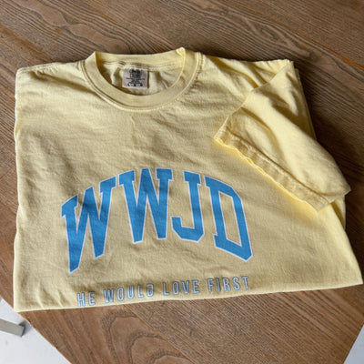 "UNIVERSITY" PREMIUM COMFORT COLOR TEE | BANANA