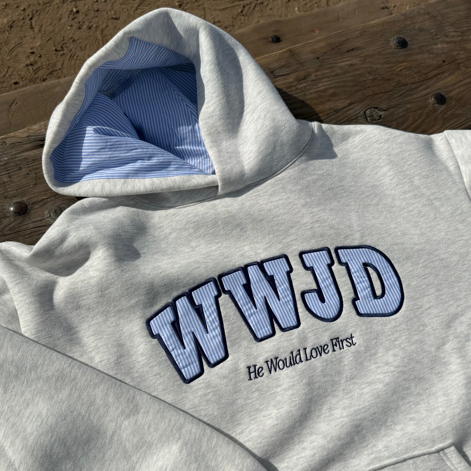 PREMIUM | HEAVY WEIGHT WWJD PINSTRIPE HOODIE