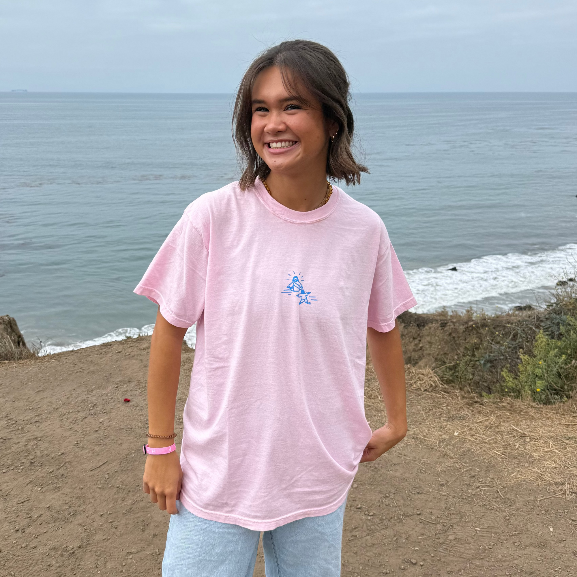 NEW! | "JESUS DOODLE" PREMIUM COMFORT COLOR TEE | PINK