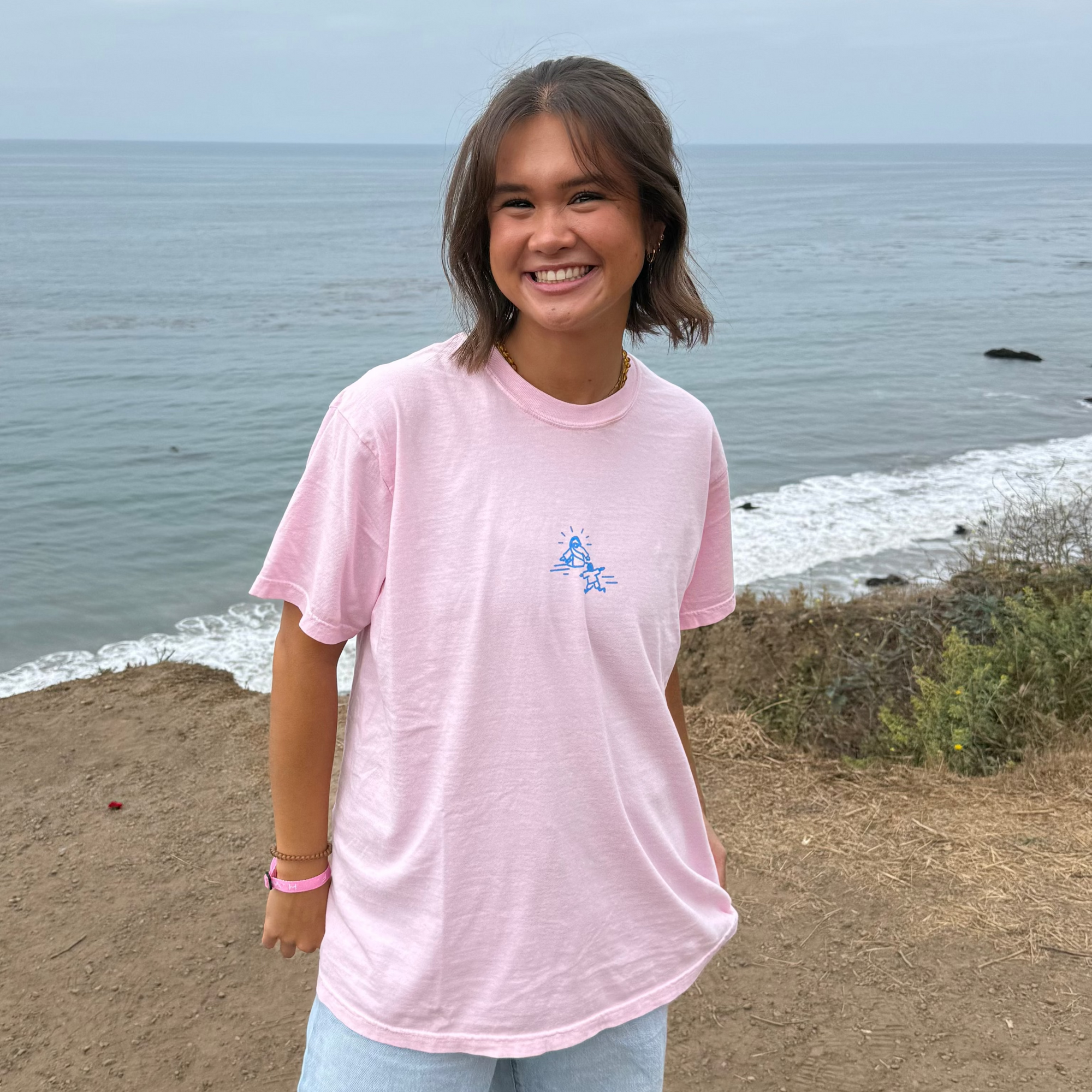 NEW! | "JESUS DOODLE" PREMIUM COMFORT COLOR TEE | PINK