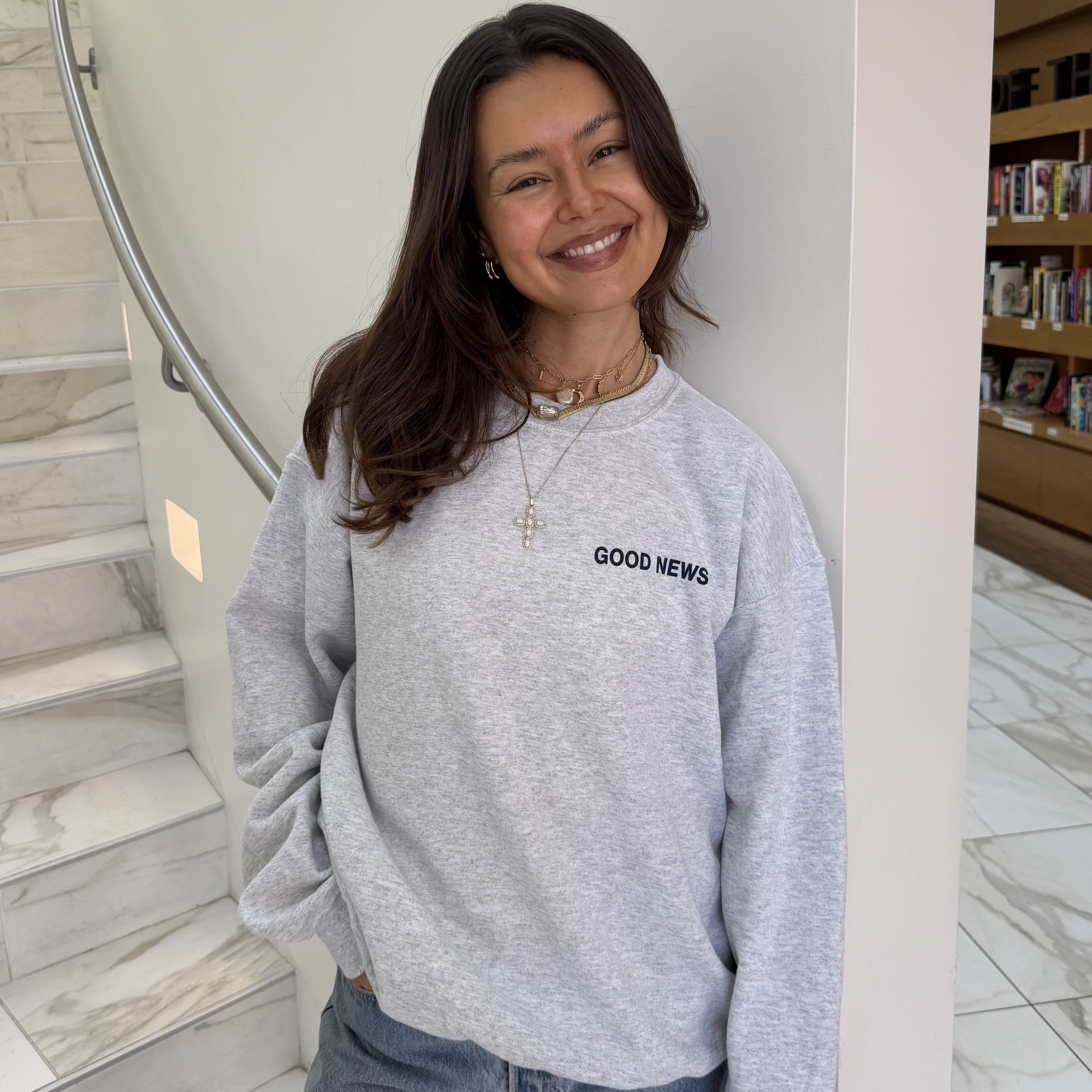 NEW | "DEAR PERSON BEHIND ME" CREWNECK |ASH/NAVY