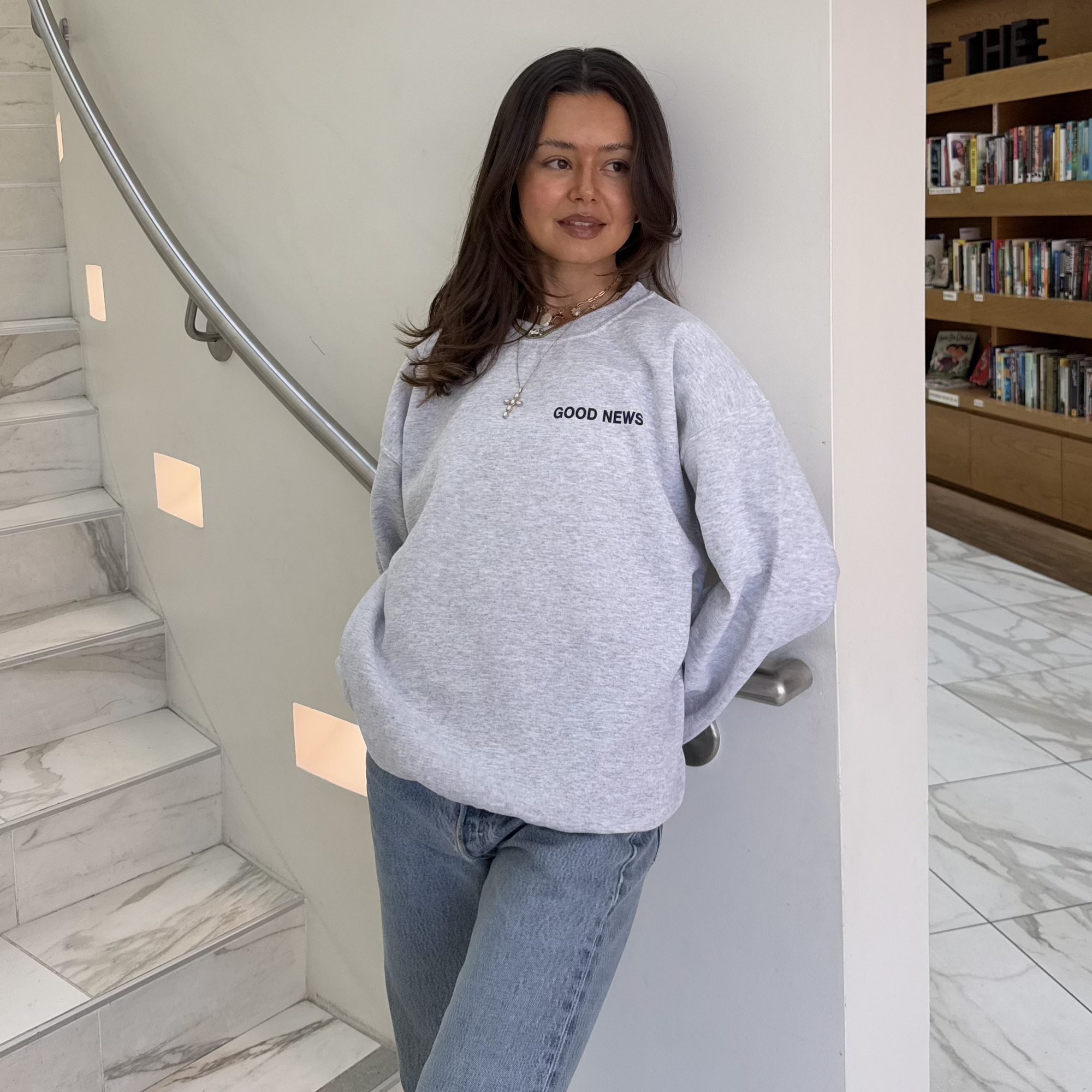 NEW | "DEAR PERSON BEHIND ME" CREWNECK |ASH/NAVY