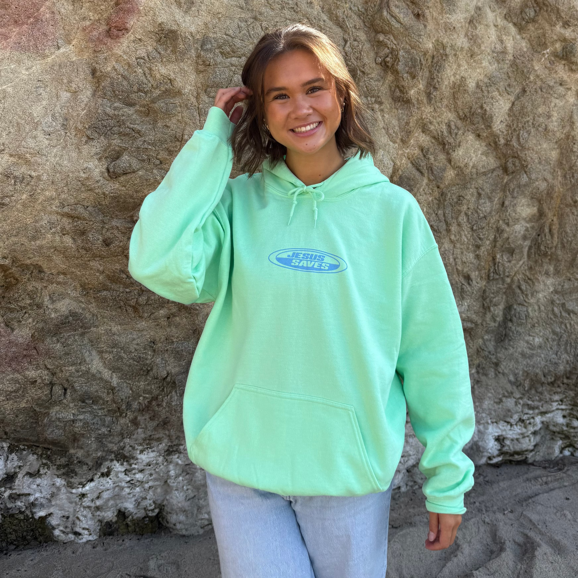 NEW! | "JESUS SAVES" RETRO HOODIE | MINT