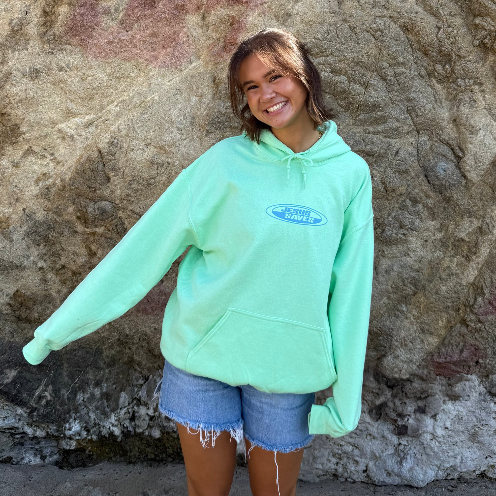 NEW! | "JESUS SAVES" RETRO HOODIE | MINT