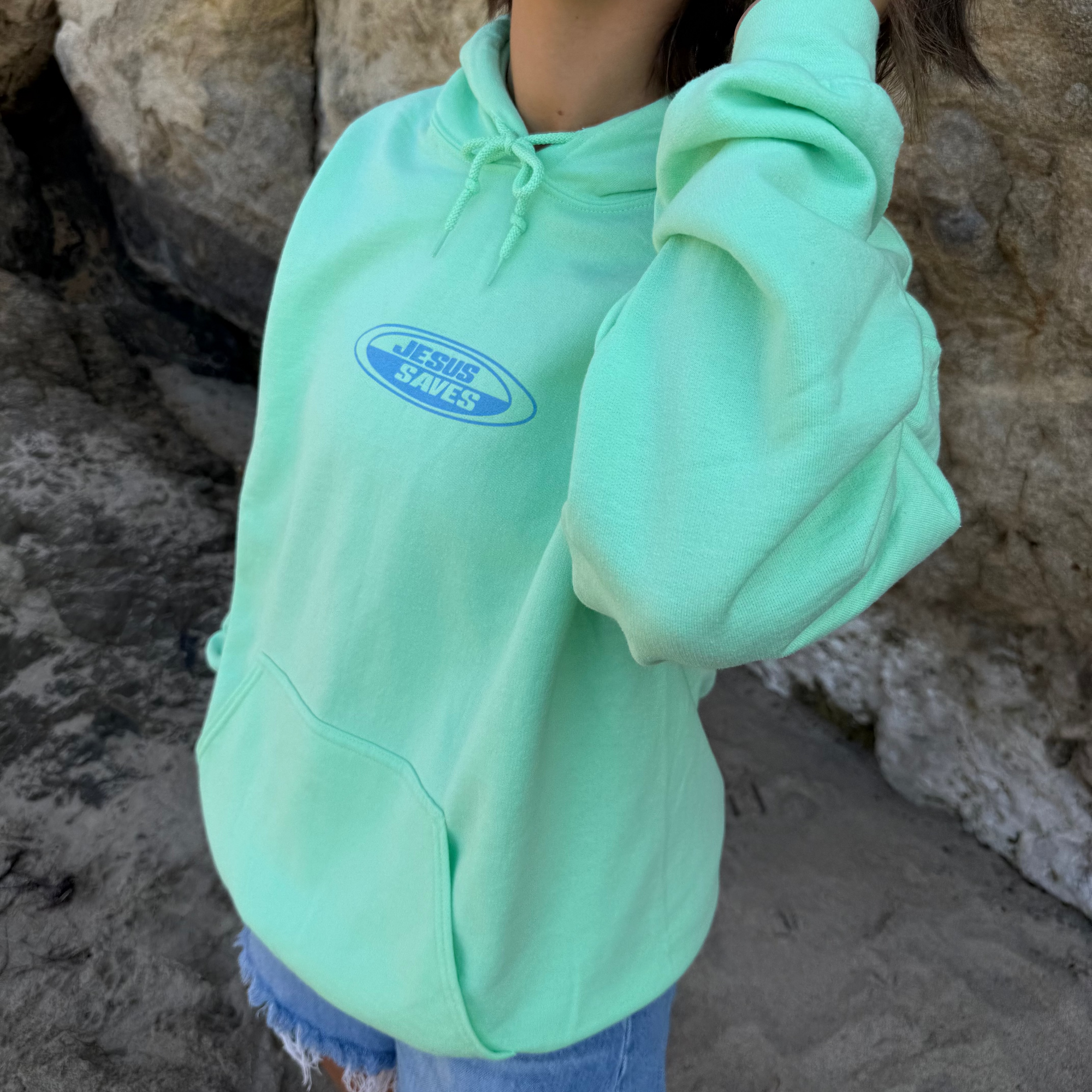 NEW! | "JESUS SAVES" RETRO HOODIE | MINT