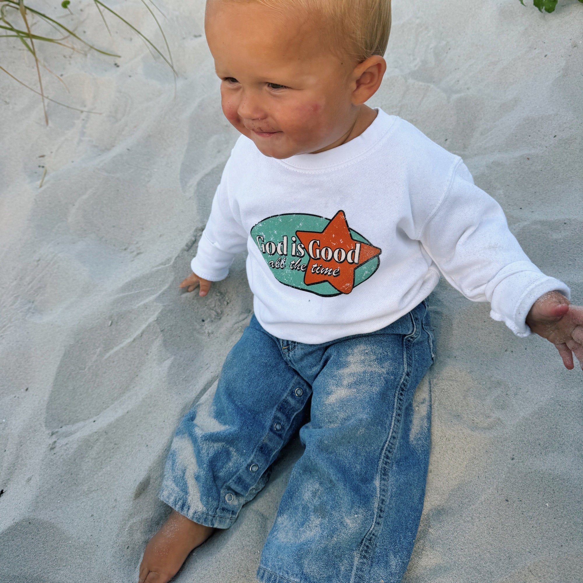 NEW! | TODDLER "GOD IS GOOD" RETRO CREWNECK