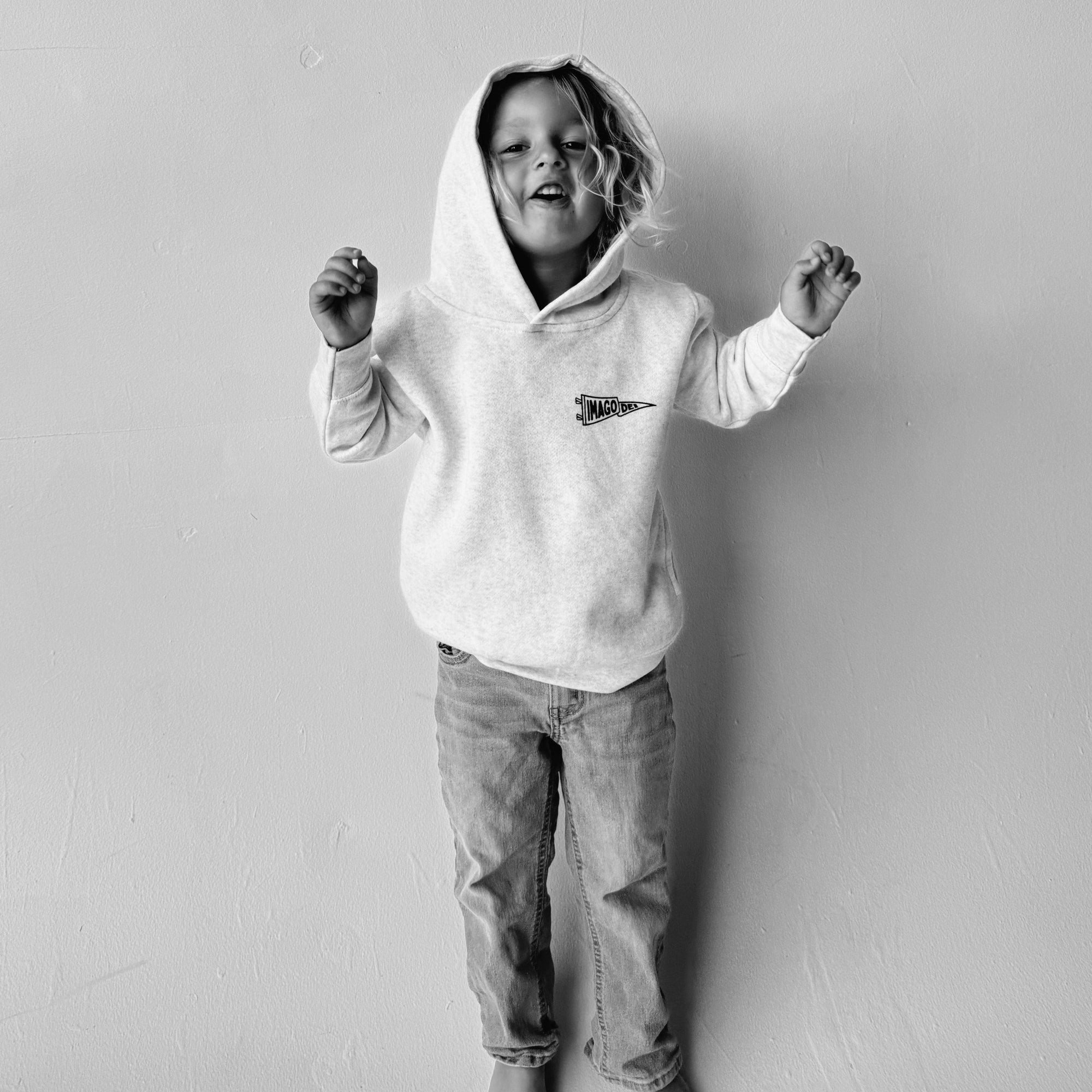 NEW! | TODDLER "IMAGO DEI" HOODIE | HEATHER SAND