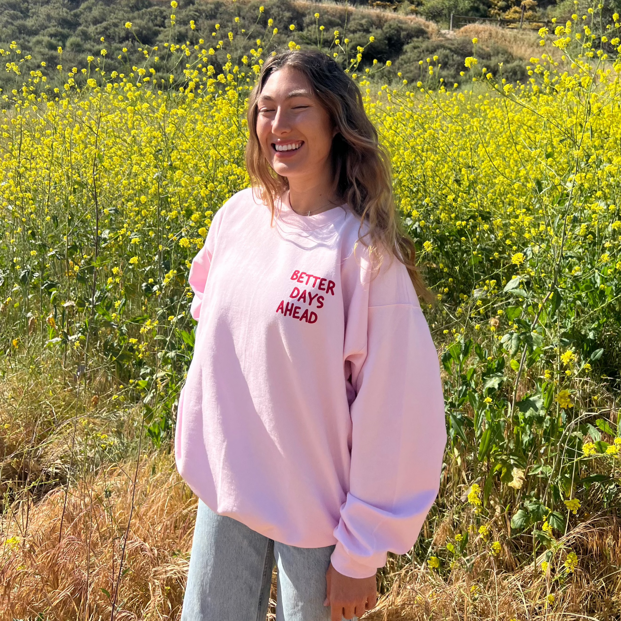 NEW! "BETTER DAYS AHEAD" CREWNECK | PINK