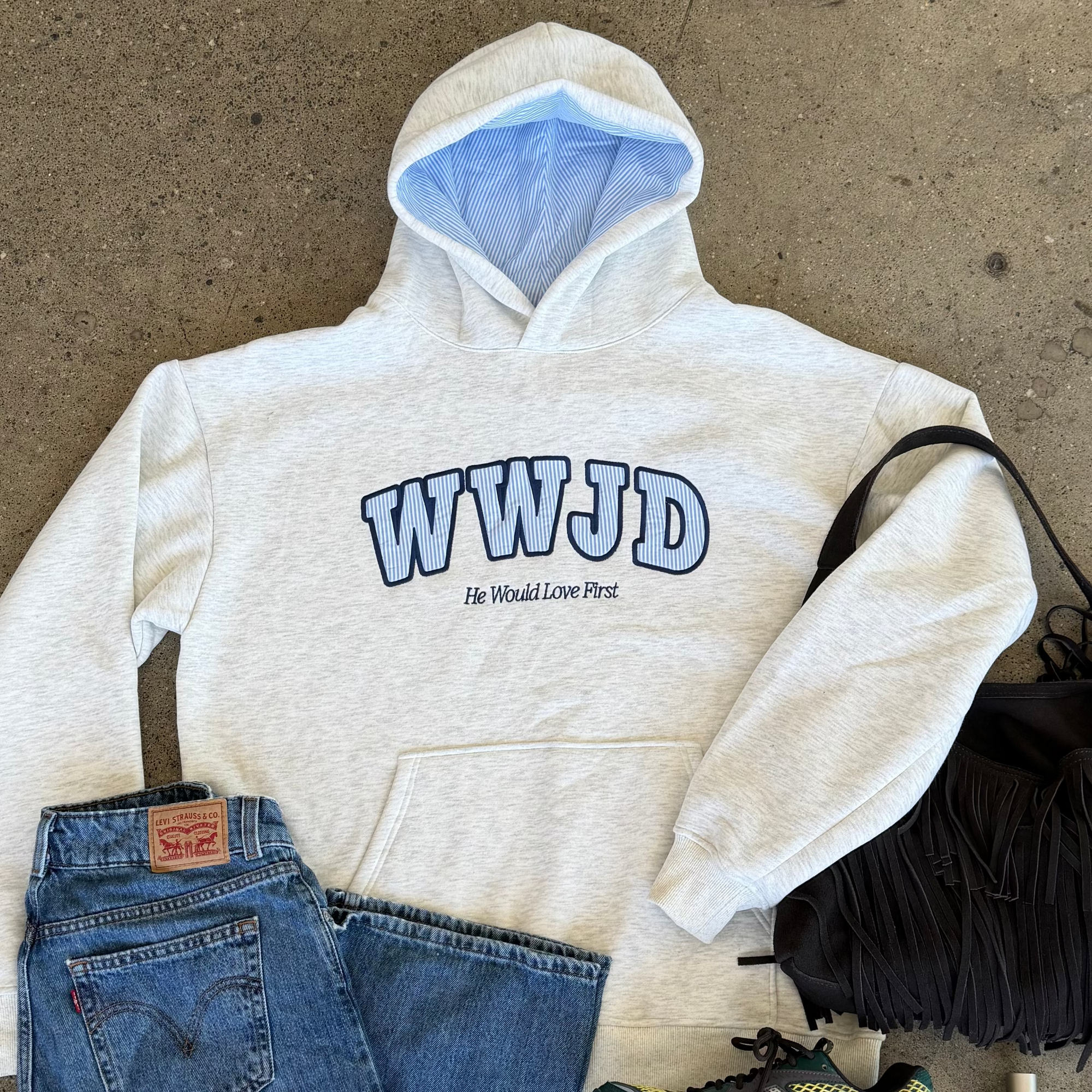 PREMIUM | HEAVY WEIGHT WWJD PINSTRIPE HOODIE