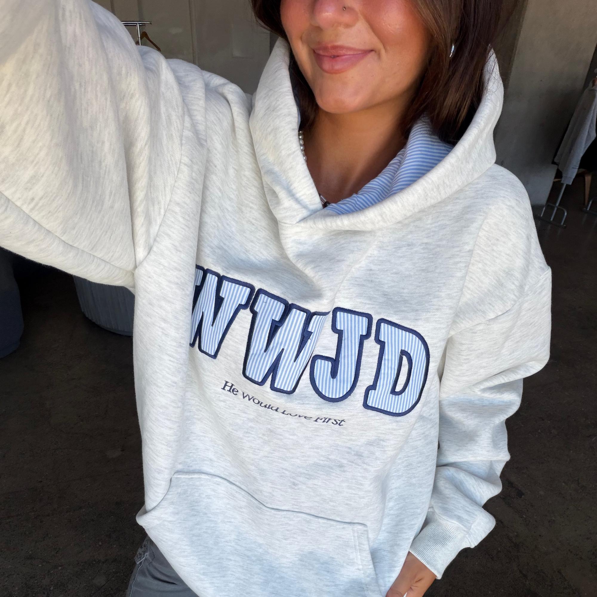 PREMIUM | HEAVY WEIGHT WWJD PINSTRIPE HOODIE