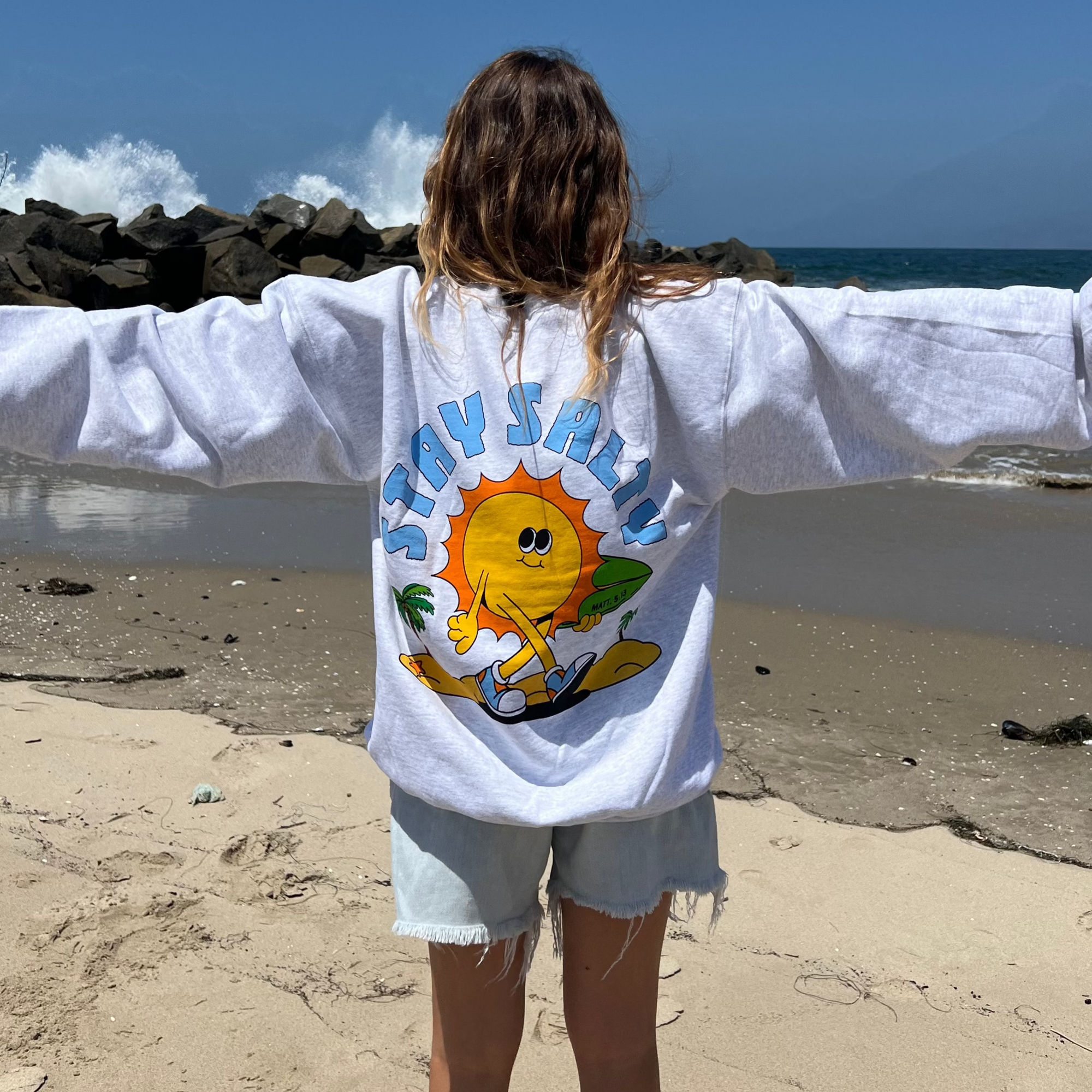 NEW! | "STAY SALTY" BEACH CREW | ASH