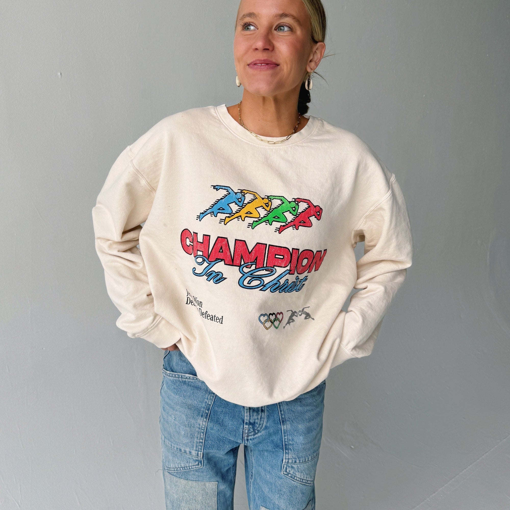 RESTOCK! | "CHAMPION" PREMIUM COMFORT COLOR CREWNECK | IVORY