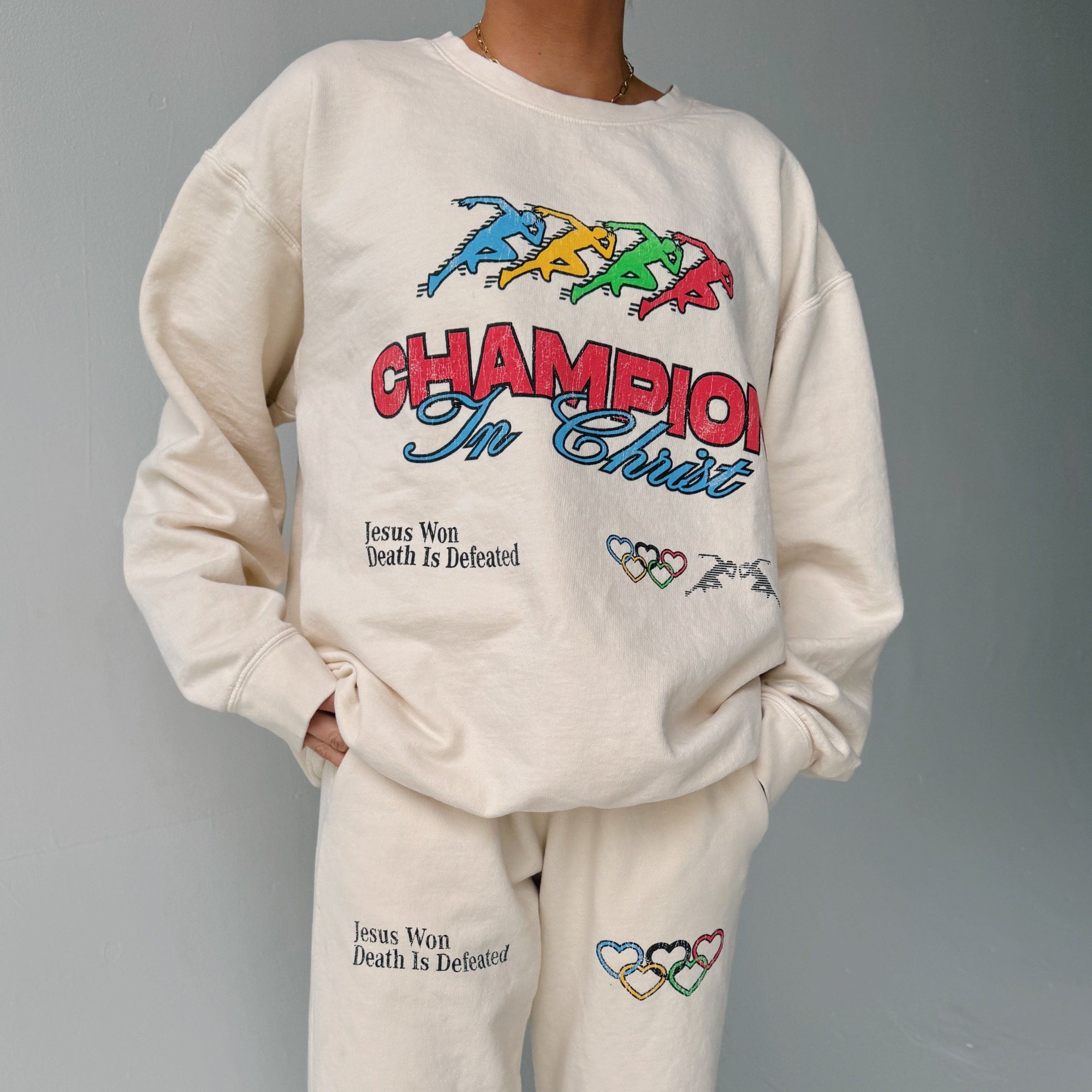 RESTOCK! | "CHAMPION" PREMIUM COMFORT COLOR CREWNECK | IVORY