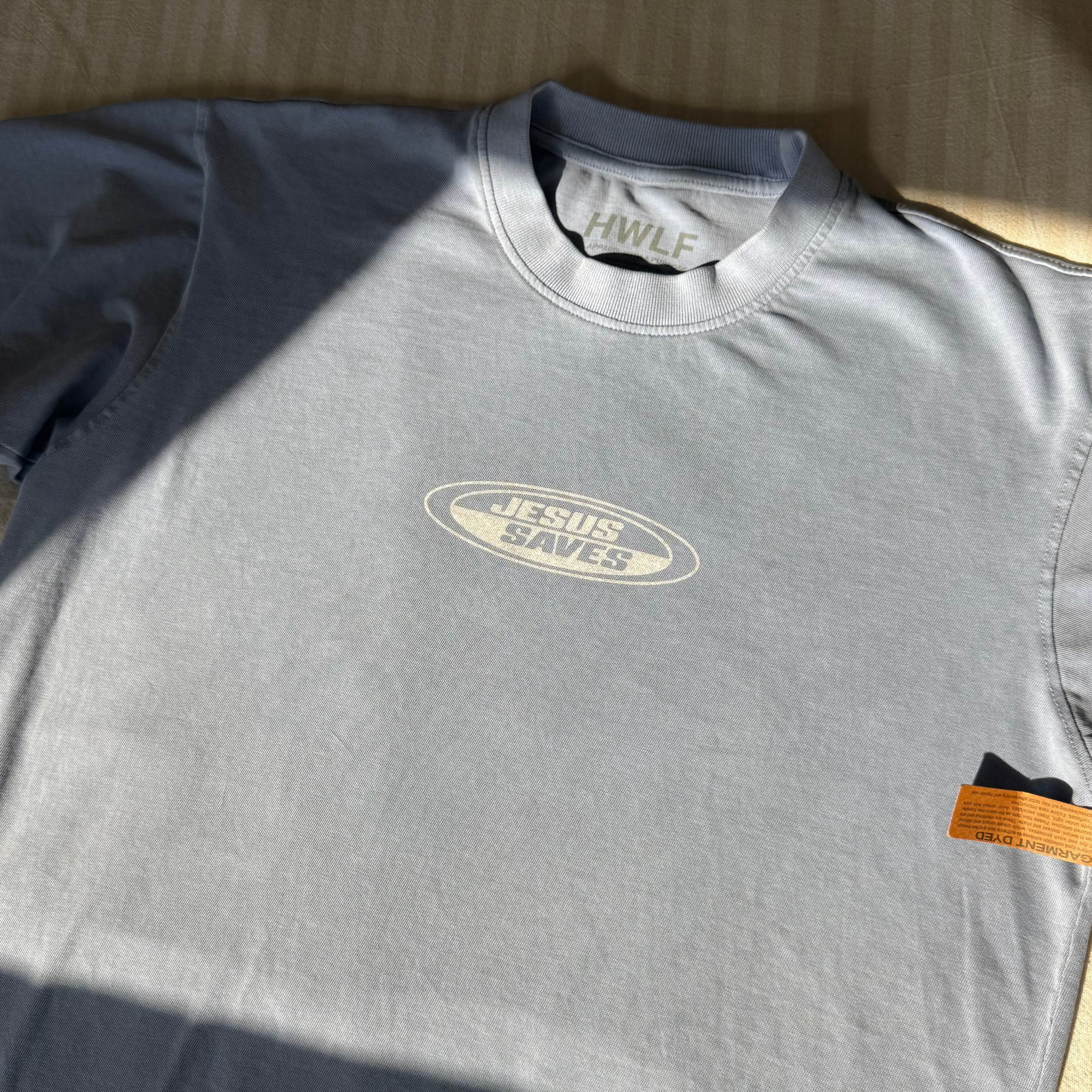 PREMIUM! | "JESUS SAVES" PREMIUM HEAVY WEIGHT TEE | LIGHT BLUE