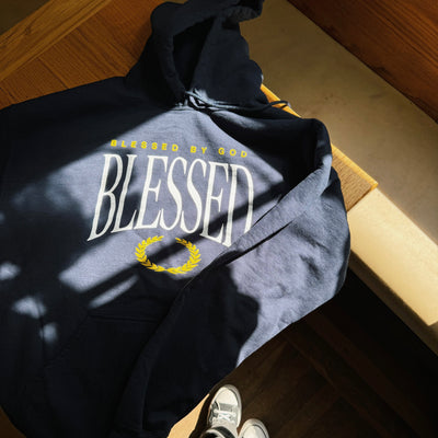 NEW! | "BLESSED" HOODIE | NAVY