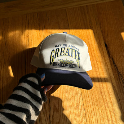 NEW! | "GREATER" UNIVERSITY PREMIUM HAT | NAVY/NATURAL