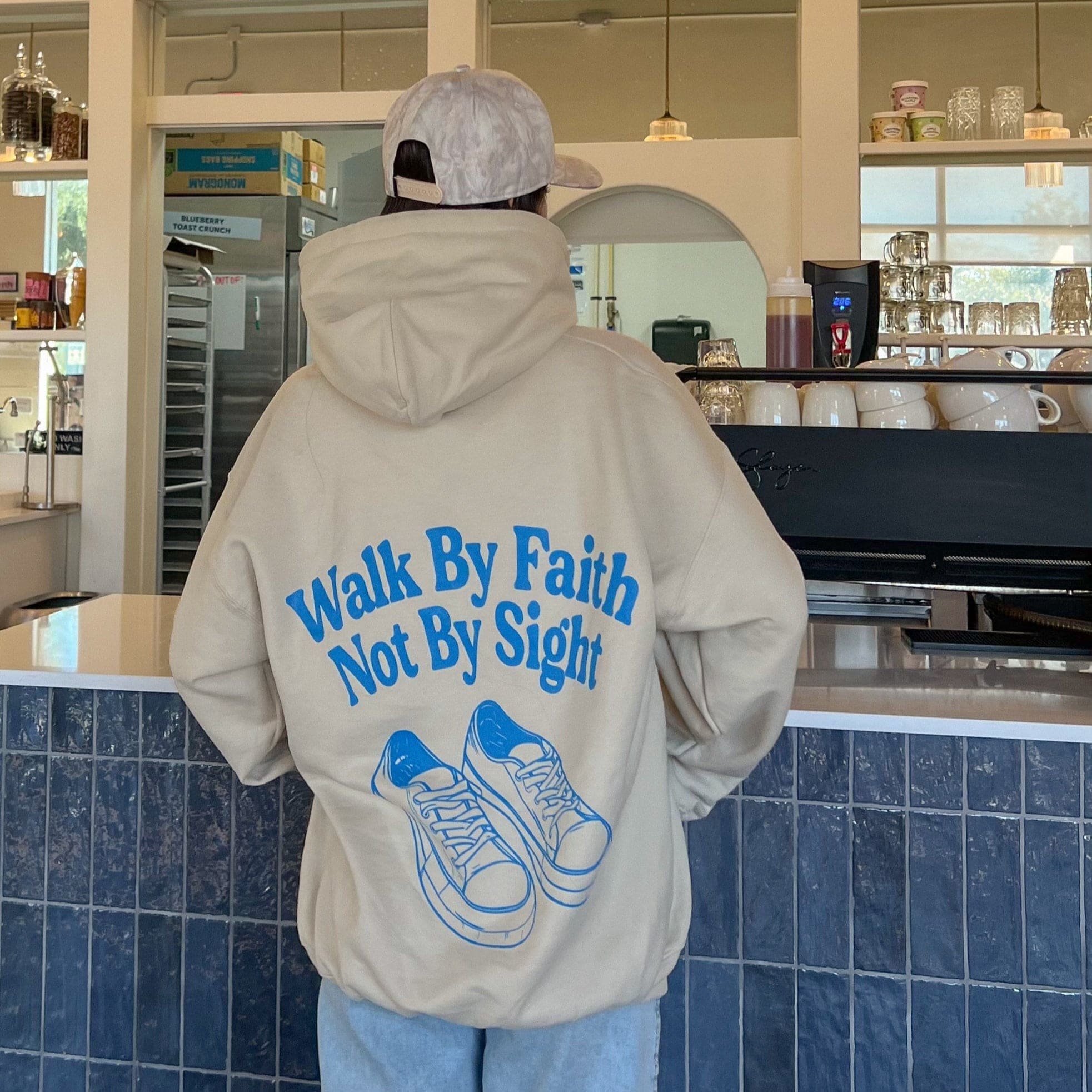 RESTOCK! | "WALK BY FAITH" HOODIE | SAND