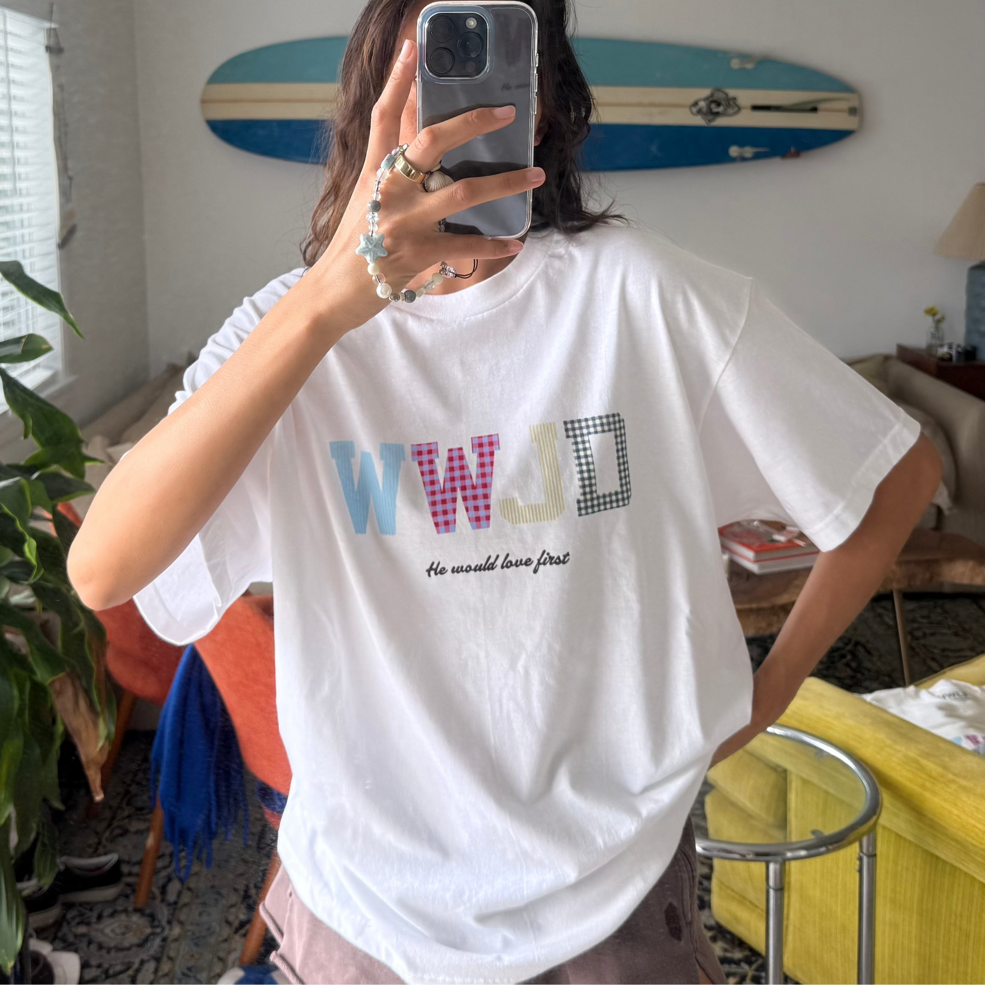 WWJD PATCHWORK TEE