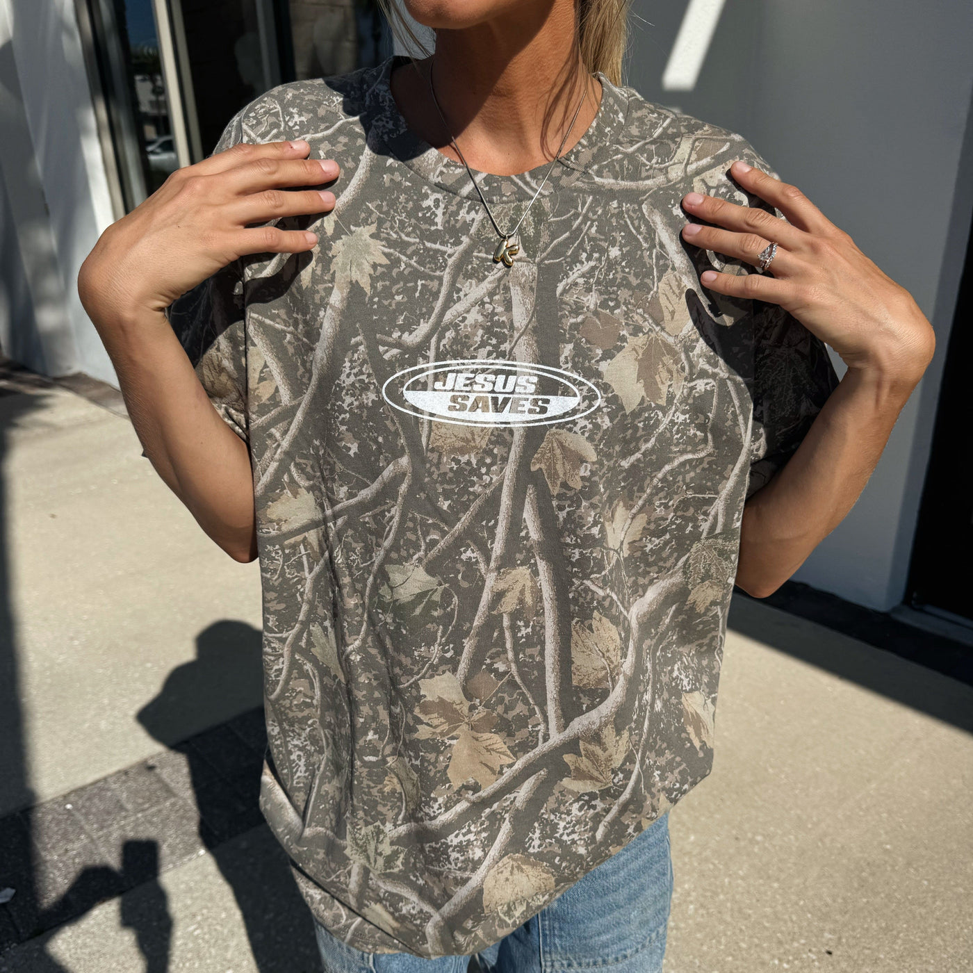 JESUS SAVES CAMO TEE