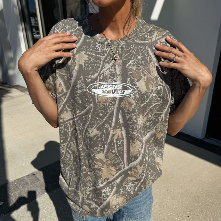 NEW! "JESUS SAVES" TEE | CAMO