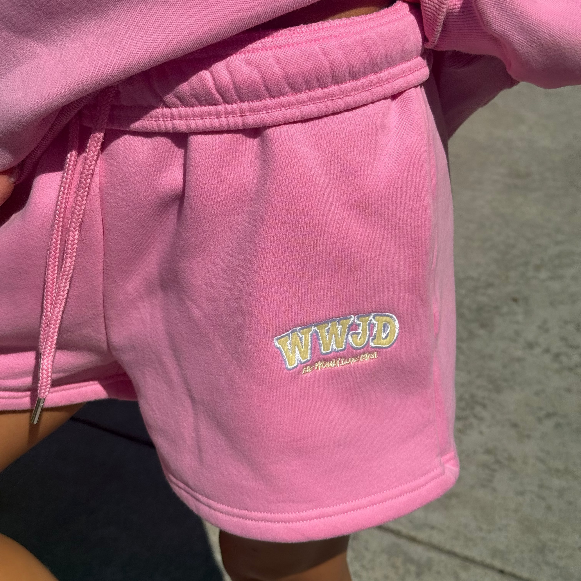 PREMIUM | WWJD SHORTS | PINK