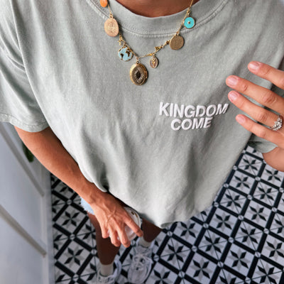 NEW! | "KINGDOM COME" PUFF PRINT COMFORT COLOR TEE | SAGE