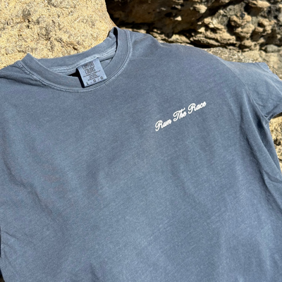 NEW! | "RUN THE RACE" PREMIUM COMFORT COLOR TEE | DENIM
