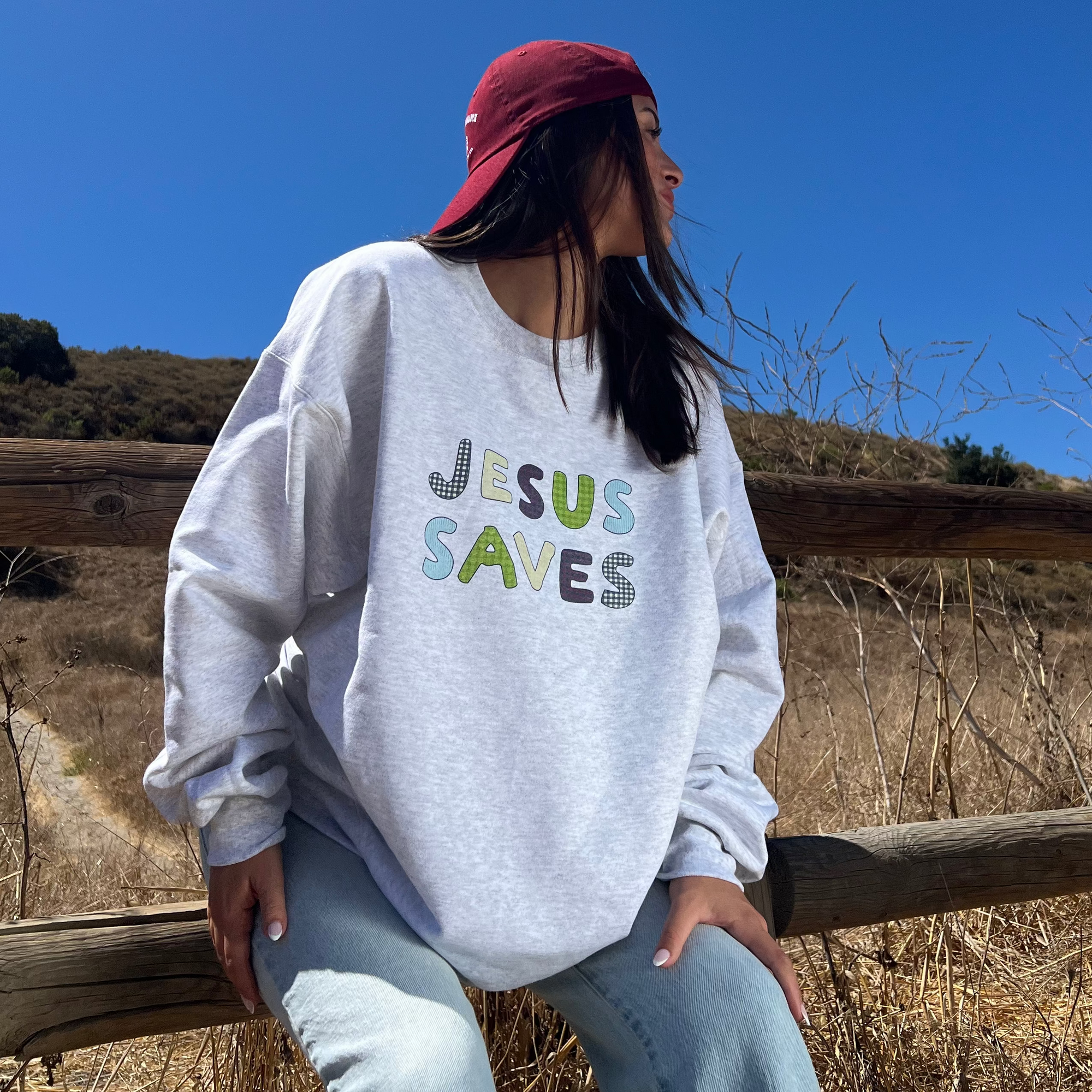 JESUS SAVES PATCHWORK CREWNECK