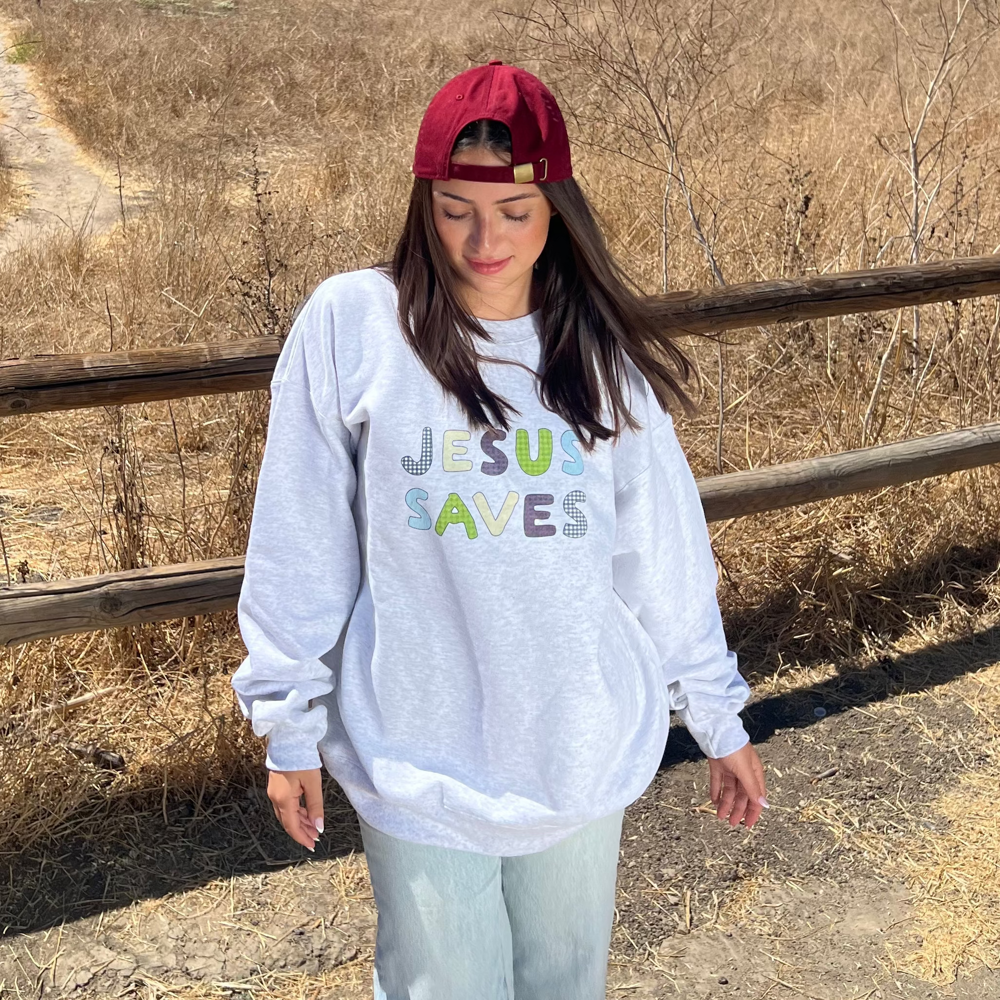 JESUS SAVES PATCHWORK CREWNECK