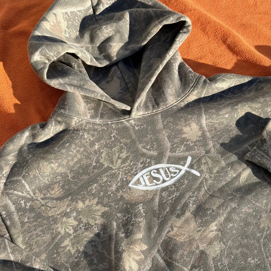 PREMIUM | "JESUS" HEAVY WEIGHT CAMO HOODIE