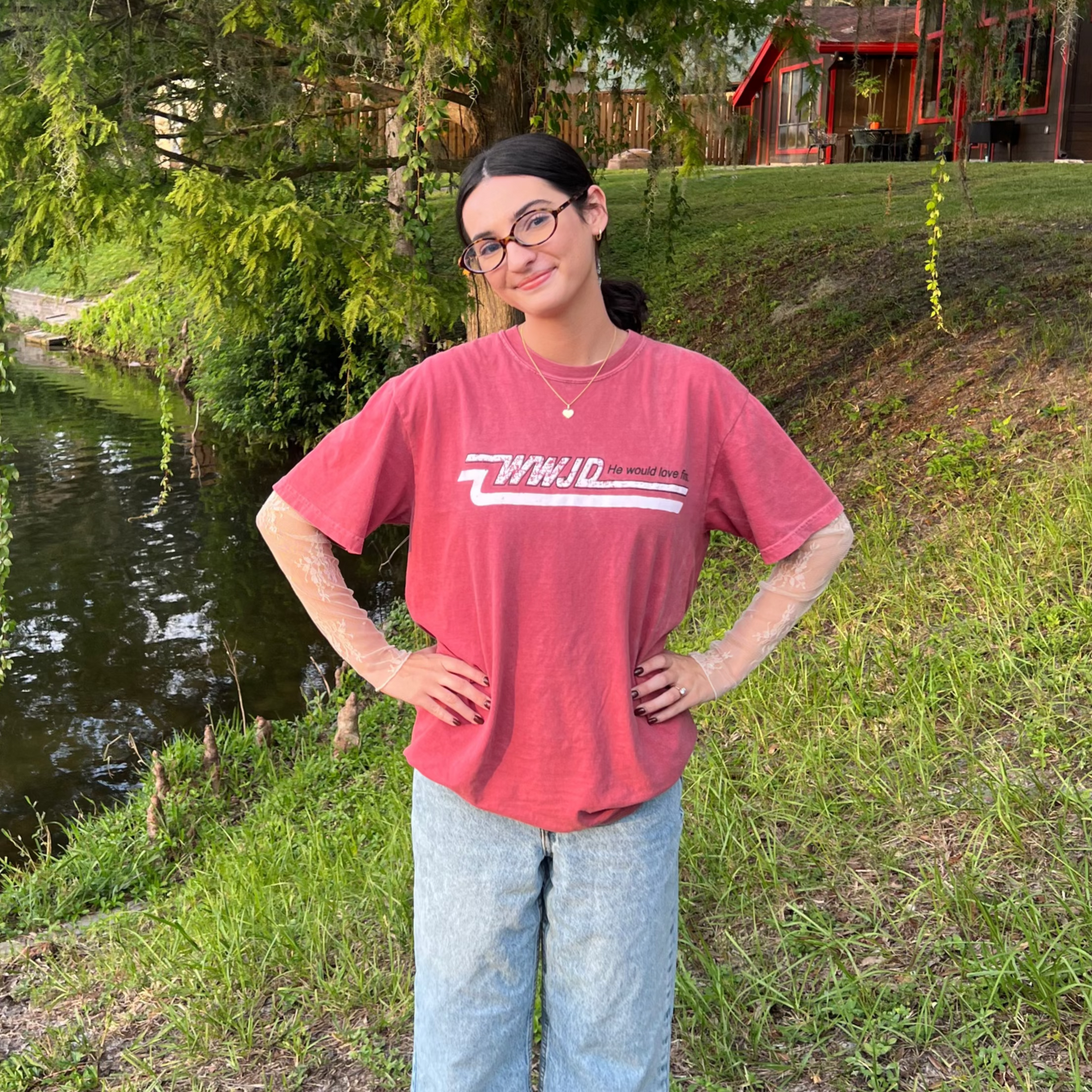 NEW! | VINTAGE WWJD "SKATER" COMFORT COLOR TEE | CRIMSON